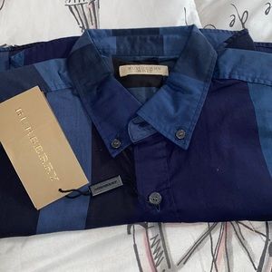 BURBERRY BUTTON UP LONG SLEEVE TOP